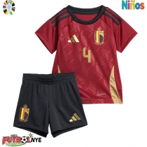 Camiseta Bélgica Wout Faes #4 Primera Equipación para niños Eurocopa 2024 manga corta (+ pantalones cortos)